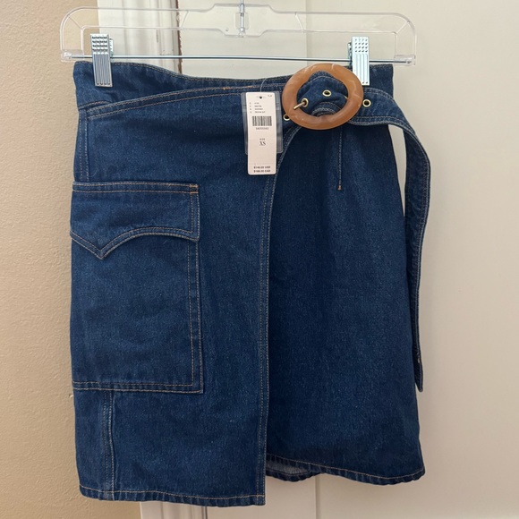 NWT Anthropologie Amata Apparel Mari Slim Denim Mini Skirt - Picture 1 of 9